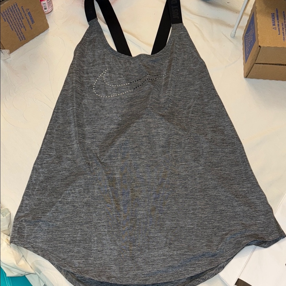 Nike dry fit Gray Asymmetrical Backless Tank Top